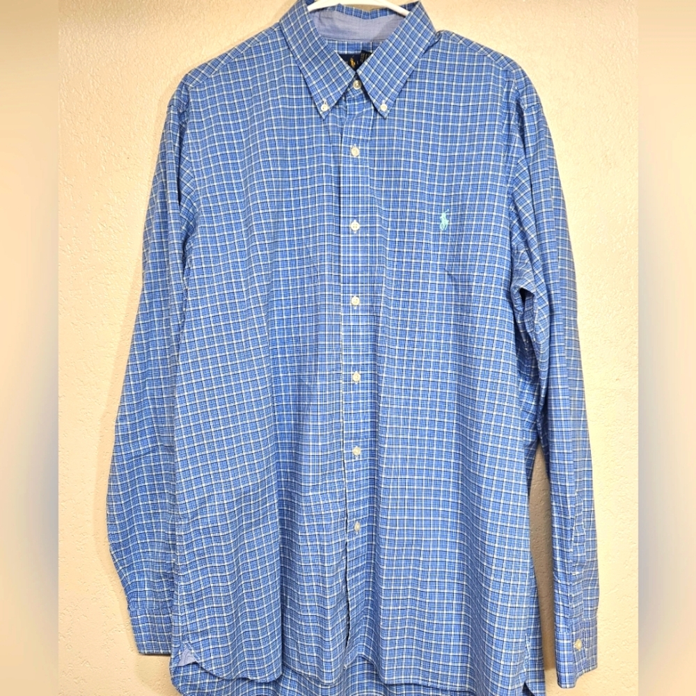 Ralph Lauren Men’s Button Up  Plaid Shirt Size XL - Stretch